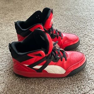 Puma Basketball Hightop Red/Black shoes Mens 11 Good Condition